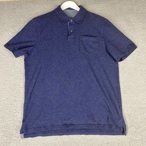L.L. Bean Men's Large Polo Shirt Slightly Fitted Thick Short Sleeves Casual Blue